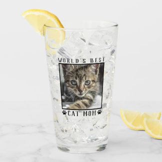 Verre Meilleur Chat Maman Empreintes de pattes Monde Cad