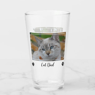 Verre Meilleur Chat Papa Jamais - Papa Anniversaire Phot