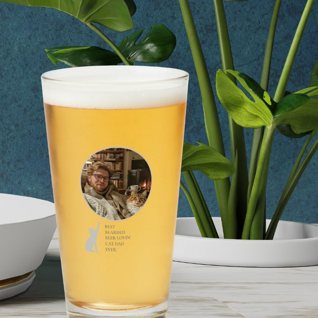 Verre Meilleur Chat Papa Jamais Photo personnalisée (Créateur téléchargé)