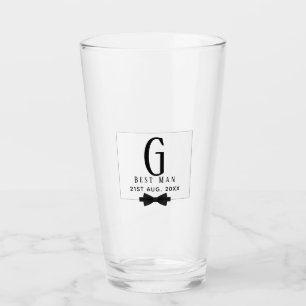 Verre Meilleur homme Groomsman Monogrammed Bow Cravate M