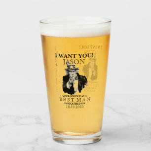 Verre Meilleur Homme Groomsman Proposition Oncle Sam Je 
