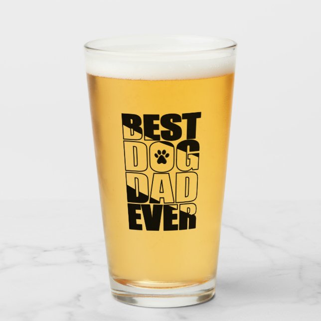 Verre Meilleur Papa Chien de Tous les Temps (Devant (rempli))