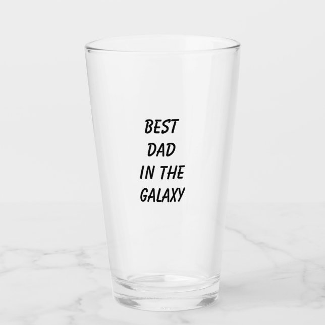Verre "Meilleur papa dans la Galaxie" Porte-bières (Devant)