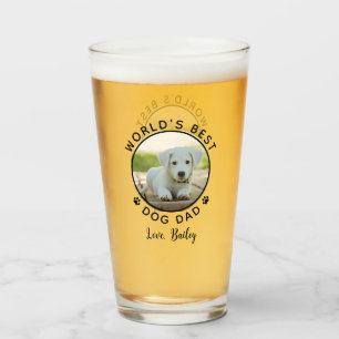 Verre Meilleur Papa de Chien au Monde Empreintes de Patt