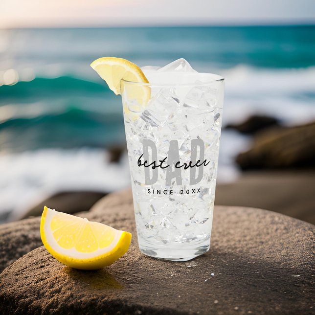 Verre Meilleur Papa depuis 20XX Moderne Simple Preppy (Créateur téléchargé)