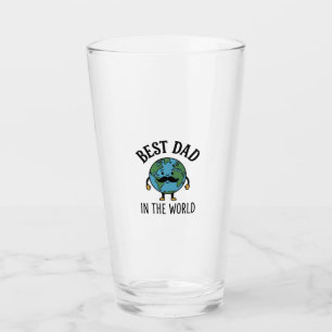Verre Meilleur Papa du Monde Earth Moustache Design de T