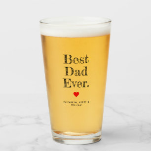 Verre Meilleur papa jamais des noms personnalisés