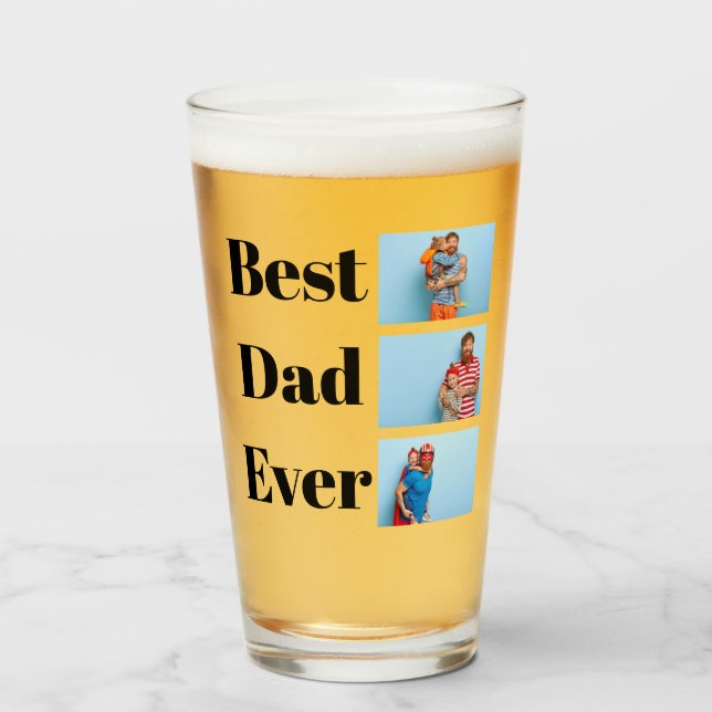 Verre Meilleur papa jamais Fête des pères Cadeau Photo c (Devant (rempli))