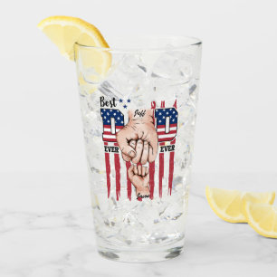 Verre Meilleur papa jamais - Fist Bump USA Drapeau - 1 e