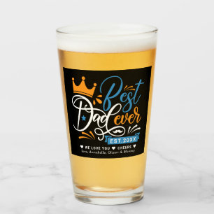 Verre Meilleur papa jamais Typographie Année établie
