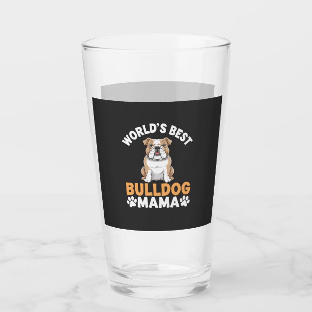 Verre Meilleure Maman Bouledogue du Monde (Devant)