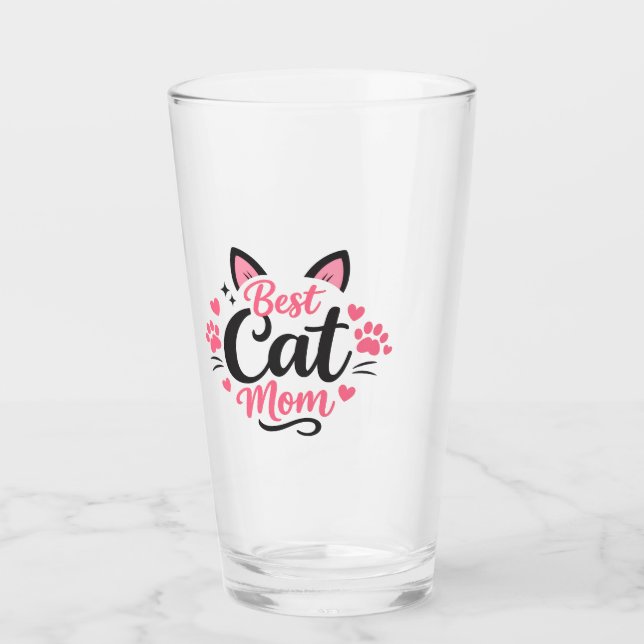 Verre Meilleure maman de chat (Devant)