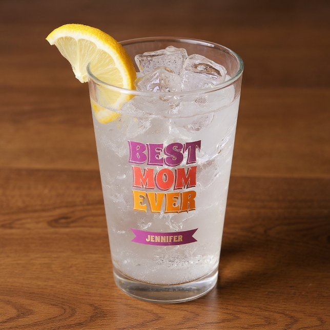 Verre Meilleure Maman De Tous Les Temps Rétro Nom Person (Créateur téléchargé)