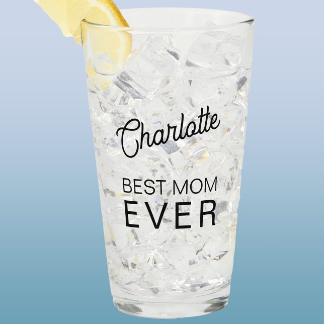 Verre Meilleure maman jamais nom personnalisé (Personalized Best Mom Ever glass)
