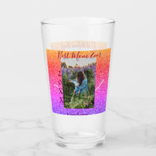 Verre Meilleure maman jamais photo rose fête des mères a
