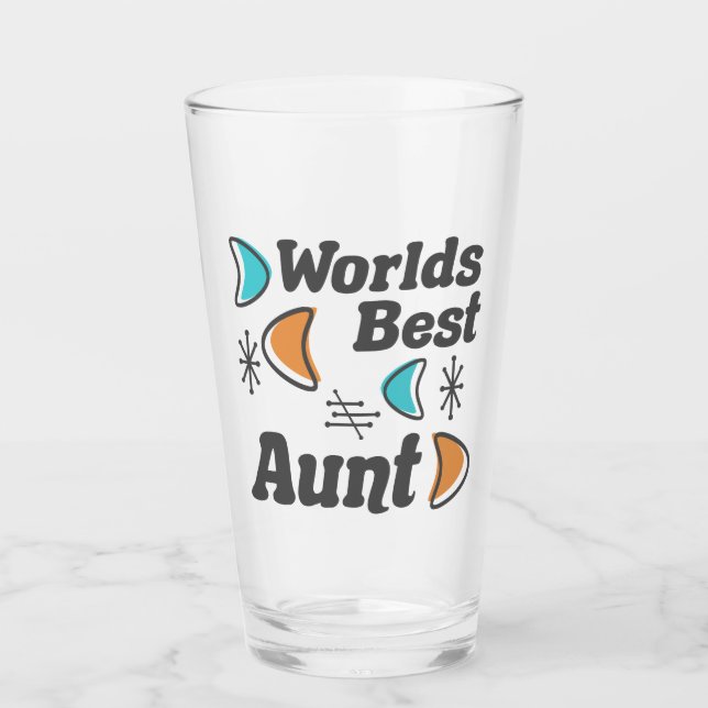 Verre Meilleure Tante du Monde Rétro (Devant)