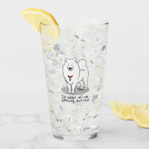 Verre Mélange Dog Samoyé Dog Mignonne Attitude drôle