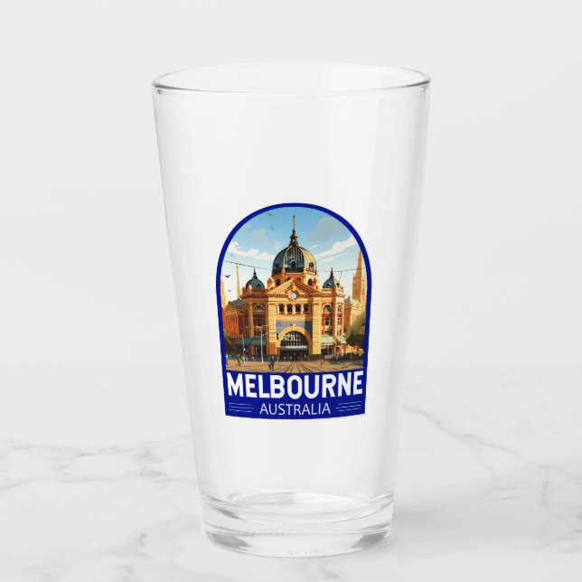 Verre Melbourne Australie Travel Art Vintage (Devant)