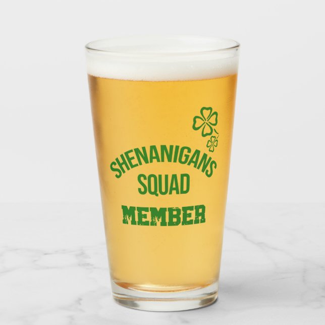 Verre Membre de l'équipe Shenanigans Bière (Devant (rempli))