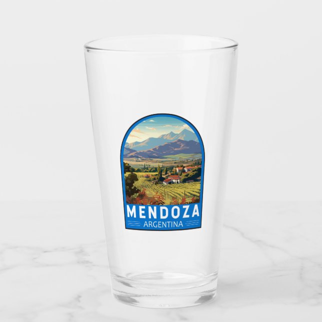 Verre Mendoza Argentina Travel Art Vintage (Devant)