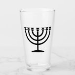 Verre Menorah juive (symbole du judaïsme)<br><div class="desc">Ce dessin illustre une menorah, utilisée par les Juifs pour célébrer les huit jours fériés d'Hanoukka. La menorah est un chandelier à neuf branches qui est allumé pendant Hanoukka. Huit des neuf branches ont des lumières (bougies ou lampes à huile) qui symbolisent les huit nuits du jour férié ; chaque...</div>