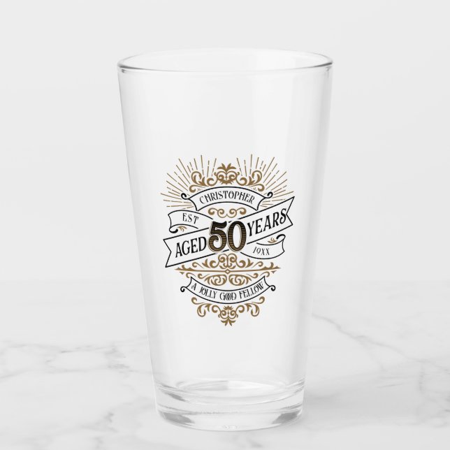 Verre Mens Funny Whiskey 50e anniversaire (Devant)