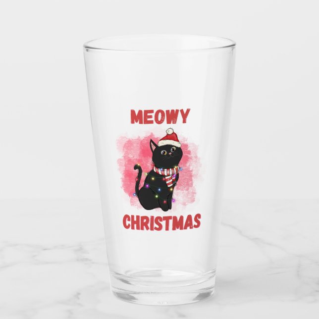 Verre Meowy Christmas Cat (Devant)