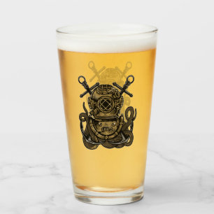 Verre Mer profonde, plongeur à la cloche océanique, pieu
