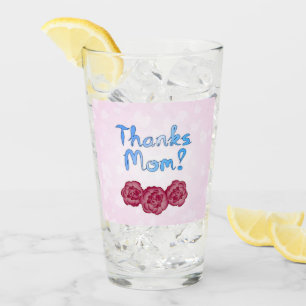 Verre Merci à Maman avec Carnation Flower pour la fête d