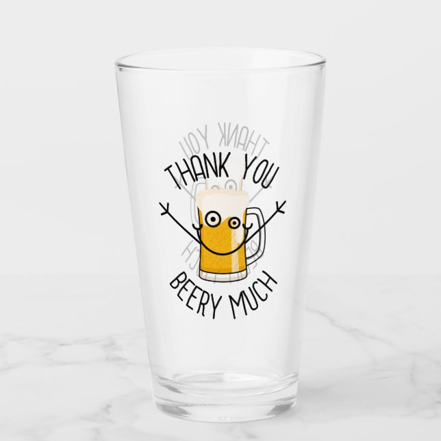 Verre Merci Beery Much - Visage Rigolo (Devant)