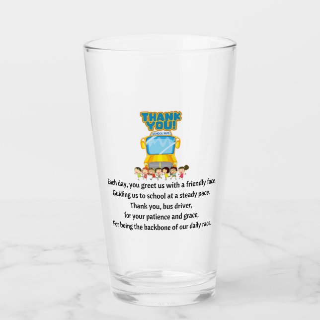 Verre Merci, Conducteur De Bus Scolaire. (Devant)