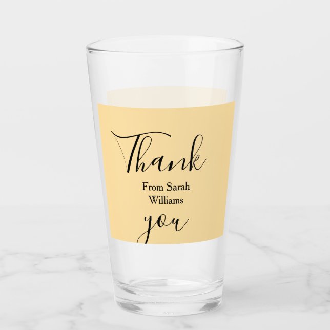 Verre Merci de ajouter nom pastel jaune bohème mariage (Devant)