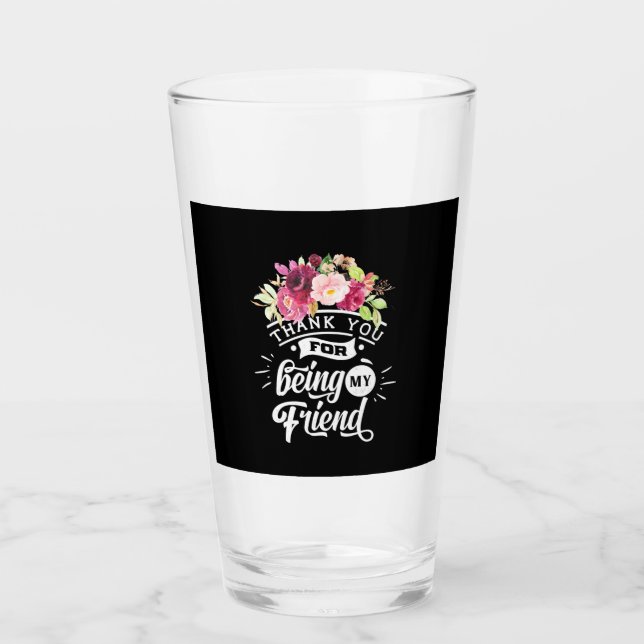 Verre Merci D'Être Mes Amis (Devant)