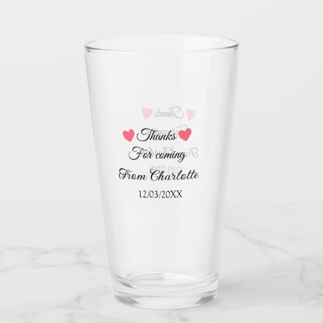 Verre merci d'être venu nom à ajouter message texte  (Devant)