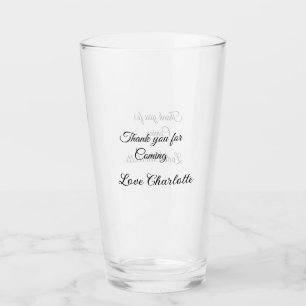 Verre merci d'être venu nom du destinataire message text