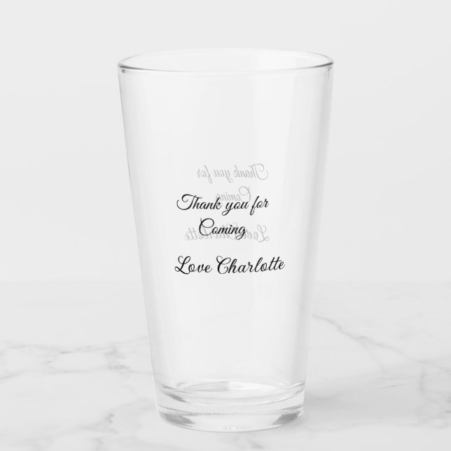 Verre merci d'être venu nom du destinataire message text (Devant)