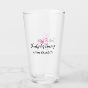 Verre merci d'être venu nom du texte message arc rose f