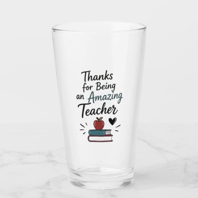 Verre Merci enseignant incroyable  (Devant)