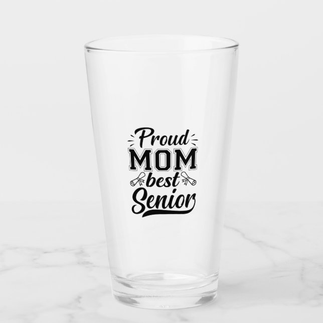 Verre Mère Cadeau Fier Maman Meilleur Senior (Devant)