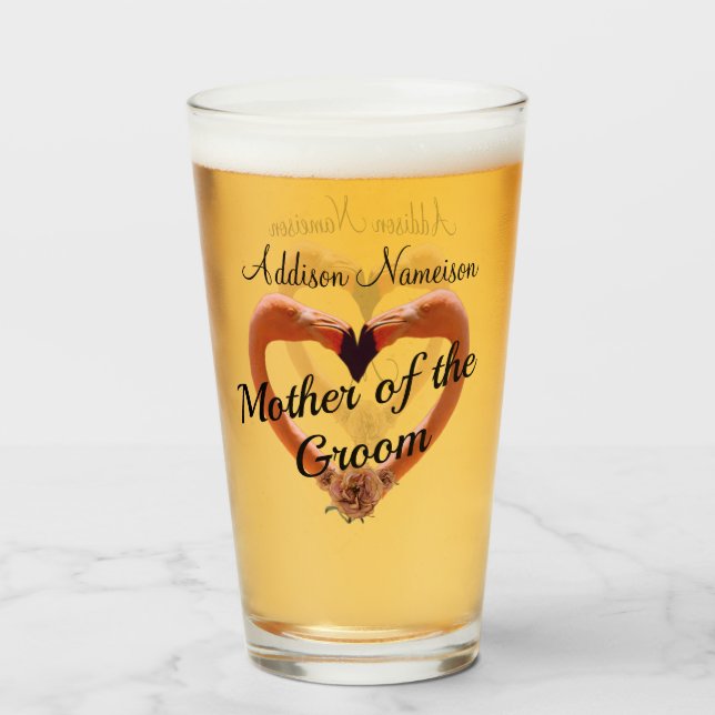 Verre Mère du Mariage Groom l Coeur (Dos (rempli))