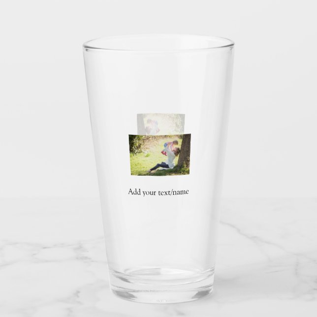 Verre Mère fille photo de famille ajouter nom image text (Devant)