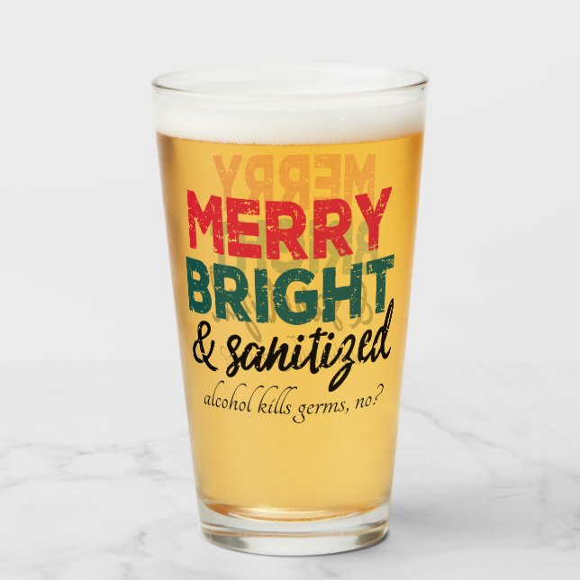 Verre Merry Bright et Sanitizisé | L'alcool tue les germ (Devant (rempli))