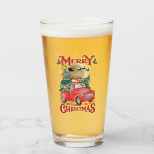 Verre Merry Christmas Vintage Red Santa Truck