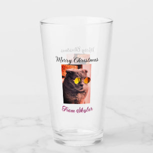 Verre Merveilleux chien de chat de Noël animal de compag