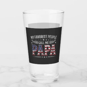 Verre Mes personnes préférées m'appellent Papa Drapeau A