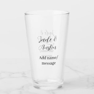 Verre message de nom de couple de mariage date romantiqu