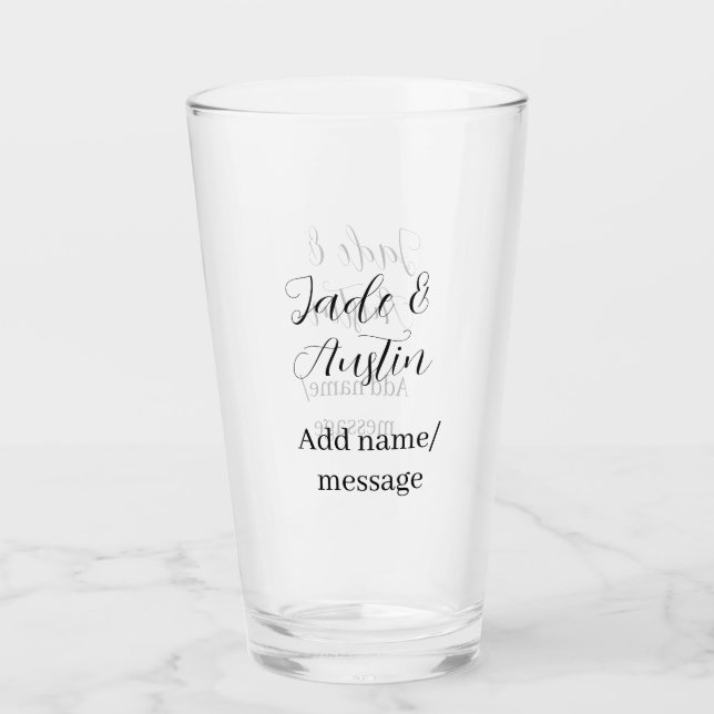 Verre message de nom de couple de mariage date romantiqu (Devant)