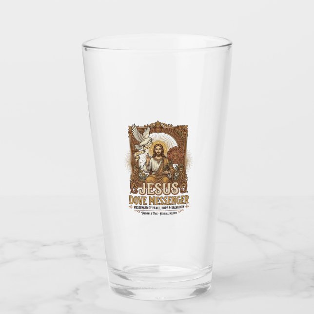 Verre Messager Jésus Colombe Messager Jésus Colombe Chré (Devant)
