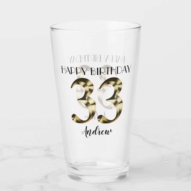 Verre Métallique or 33e anniversaire (Devant)