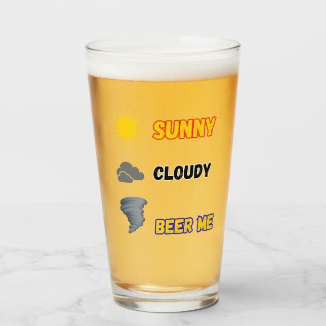Verre Météo pour la bière nuageuse Sunny (Devant (rempli))